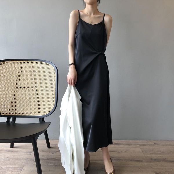 casual dresses women satin dress solid straight pajamas party elegant female summer sleeveless vestidos vintage, Black;gray
casual dresses women satin dress solid straight pajamas party elegant female summer sleeveless vestidos vintage, Black;gray