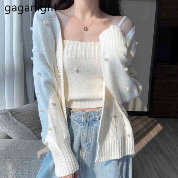 gaganight womens cardigan two pieces set korean beading solid knitted sweater+sleeveless crop tank suits knitwear sets 210519, White
gaganight womens cardigan two pieces set korean beading solid knitted sweater+sleeveless crop tank suits knitwear sets 210519, White