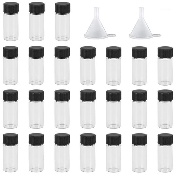 storage bottles & jars 24pcs clear glass reagent container 5ml bottle with funnels
storage bottles & jars 24pcs clear glass reagent container 5ml bottle with funnels