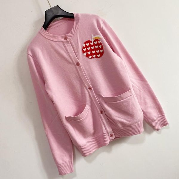 women's knits & tees sweet girl style front back love apple jacquard knitted round neck button pink age reducing thin cardigan, White
women's knits & tees sweet girl style front back love apple jacquard knitted round neck button pink age reducing thin cardigan, White