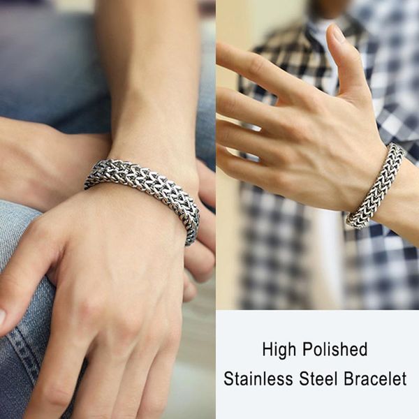 link, chain men's bracelet good quality titanium steel mens men male snake hand man's stainless bracelets, Black
link, chain men's bracelet good quality titanium steel mens men male snake hand man's stainless bracelets, Black