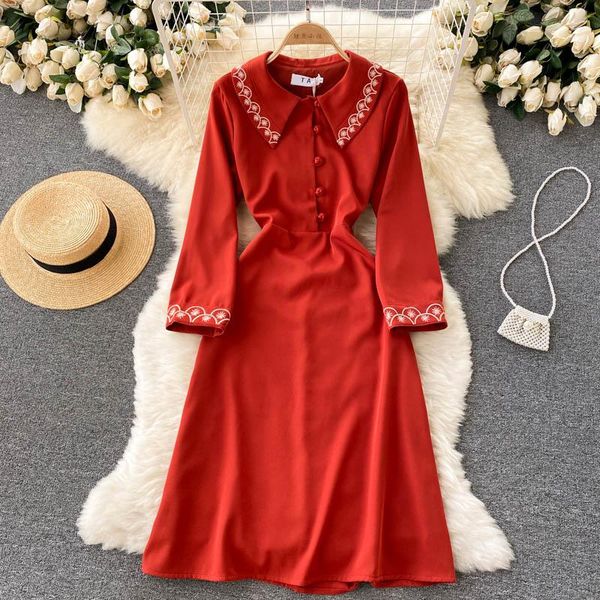 casual dresses a595 fall 2021 fashion women retro long sleeve elegant dress vestidos de mujer vintage clothes, Black;gray
casual dresses a595 fall 2021 fashion women retro long sleeve elegant dress vestidos de mujer vintage clothes, Black;gray