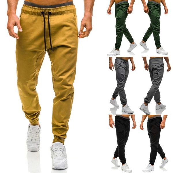 men's m-3xl fashion casual pants in solid color with rope and elastic belt small feet, Black
men's m-3xl fashion casual pants in solid color with rope and elastic belt small feet, Black