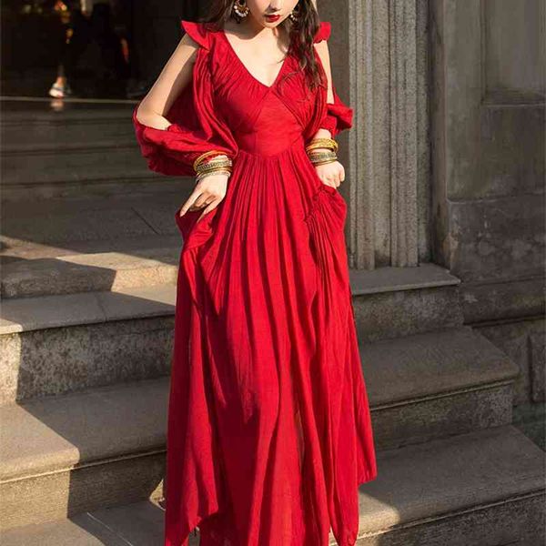 yosimi spring maxi cotton and linen vintage long women dress evening party night red v-neck lantern sleeve vestidos 210604, Black;gray
yosimi spring maxi cotton and linen vintage long women dress evening party night red v-neck lantern sleeve vestidos 210604, Black;gray