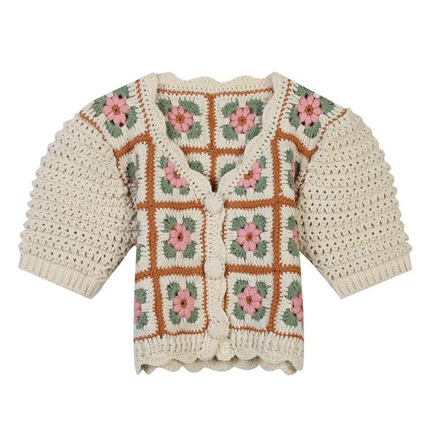 women's knits & tees autmn winter sweater women v-neck short sleeve floral embroidery slim sweet knit cardigan xk13-22, White
women's knits & tees autmn winter sweater women v-neck short sleeve floral embroidery slim sweet knit cardigan xk13-22, White