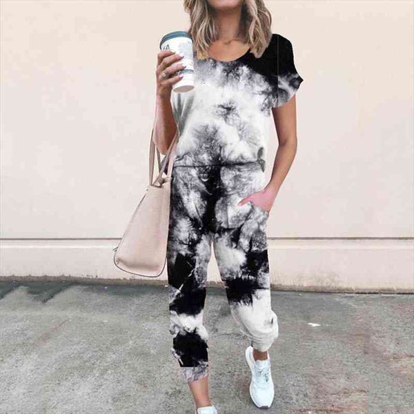 tie dye printed casual womenpant 2 piece set summer short sleeve women home wear suit female outfits fashion ladies lounge, White
tie dye printed casual womenpant 2 piece set summer short sleeve women home wear suit female outfits fashion ladies lounge, White