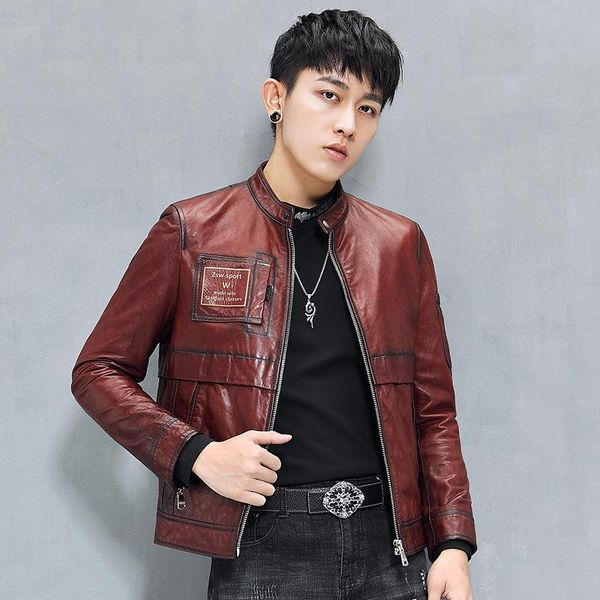 leather jacket men's real sheepskin coat genuine self cultivation of oil wax locomotive & faux, Black
leather jacket men's real sheepskin coat genuine self cultivation of oil wax locomotive & faux, Black