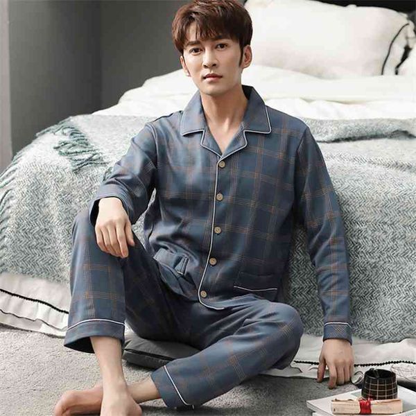 spring 100% cotton pajamas men lounge sleepwear blue plaid pijama man's warm bedgown home clothes pj pure pijama hombre invierno 210922, Black;brown
spring 100% cotton pajamas men lounge sleepwear blue plaid pijama man's warm bedgown home clothes pj pure pijama hombre invierno 210922, Black;brown