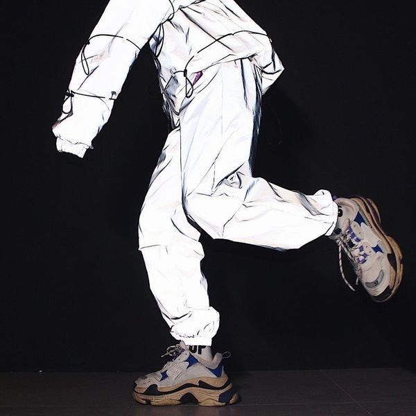 loose jogger reflective pants glowing streetwear glossy sweatpant men casual gray solid trousers hip hop dance cargo men's, Black
loose jogger reflective pants glowing streetwear glossy sweatpant men casual gray solid trousers hip hop dance cargo men's, Black