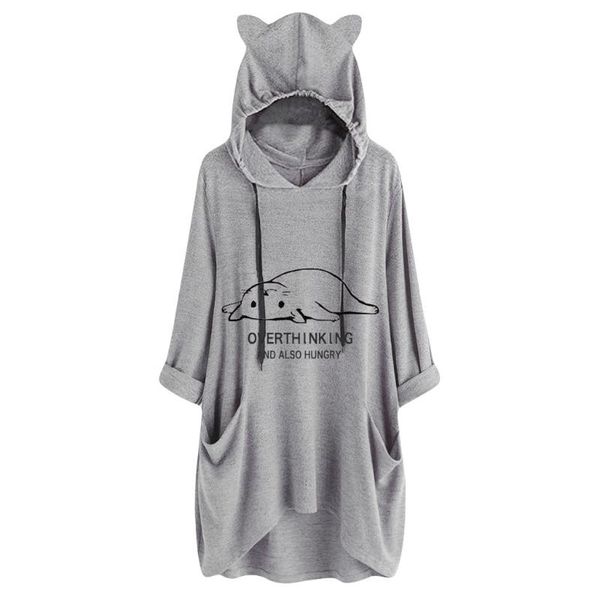 women's blouses & shirts 2021 women casual hoodies print cat ear hooded long sleeves roll up sleeve pockets irregular blouse feminine o, White
women's blouses & shirts 2021 women casual hoodies print cat ear hooded long sleeves roll up sleeve pockets irregular blouse feminine o, White