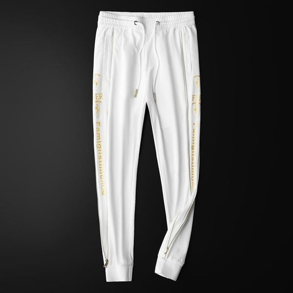 summer embroidered white leisure sports pants men's slim and legged knitted trend, Black
summer embroidered white leisure sports pants men's slim and legged knitted trend, Black