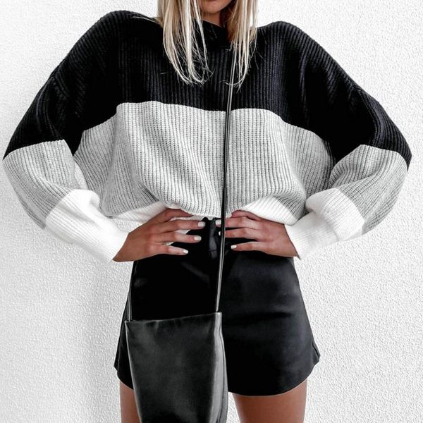 fashion autumn winter women striped knitting o-neck large size sweater loose long sleeve jumper soft oversize pullovers women's sweate, White;black
fashion autumn winter women striped knitting o-neck large size sweater loose long sleeve jumper soft oversize pullovers women's sweate, White;black