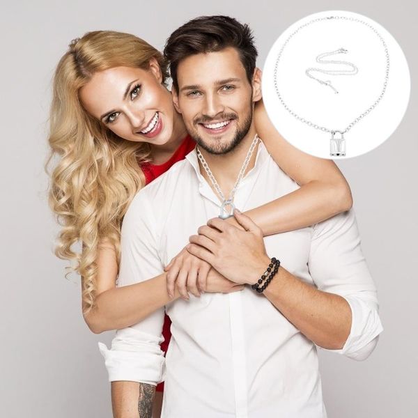 pendant necklaces 2pcs men necklace clavicle chain lock key charm clothes accessory, Silver
pendant necklaces 2pcs men necklace clavicle chain lock key charm clothes accessory, Silver