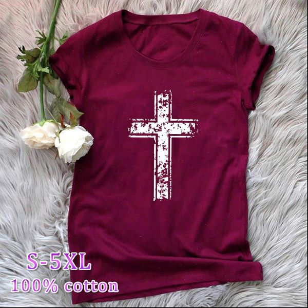 women large size s 5xl fashion simple cross cotton t shirt ladies 100% o neck short sleeve summer casual, White
women large size s 5xl fashion simple cross cotton t shirt ladies 100% o neck short sleeve summer casual, White