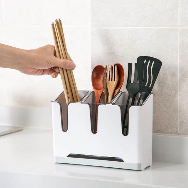 storage bottles & jars 3 grids removable chopsticks rack kitchen tableware spoon fork box with draining tray
storage bottles & jars 3 grids removable chopsticks rack kitchen tableware spoon fork box with draining tray