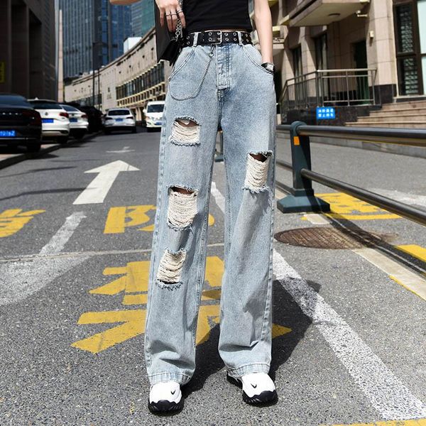 women's jeans high waisted hole ripped blue for teenage girls fashion trends punk clothing korean womens wide leg denim pants streetwea
women's jeans high waisted hole ripped blue for teenage girls fashion trends punk clothing korean womens wide leg denim pants streetwea