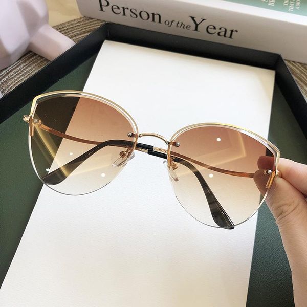 sunglasses cat eye women rimless gradient sun glasses clear ocean color lenes shades ladies sunglass uv400 driver goggles, White;black
sunglasses cat eye women rimless gradient sun glasses clear ocean color lenes shades ladies sunglass uv400 driver goggles, White;black