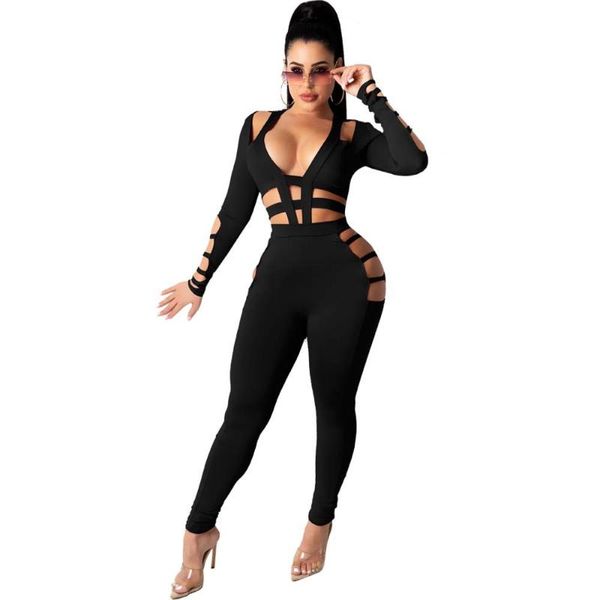 deep v-neck black bandage jumpsuit women elegant celebrity long sleeve hollow out night party bodycon romper club overalls women's jump, Black;white
deep v-neck black bandage jumpsuit women elegant celebrity long sleeve hollow out night party bodycon romper club overalls women's jump, Black;white
