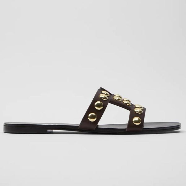 summer women's slippers shoes black square toe rivet lady sandals leather flat bottom beach
summer women's slippers shoes black square toe rivet lady sandals leather flat bottom beach