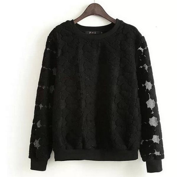 women's hoodies & sweatshirts fashion round neck heing sweatshirt women lace hollow out female polyester all -match bottoming sudaderas, Black
women's hoodies & sweatshirts fashion round neck heing sweatshirt women lace hollow out female polyester all -match bottoming sudaderas, Black