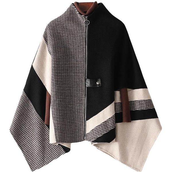 spring autumn wool double faced woolen coat for women fashion style overcoat loose medium length plaid zipper cloak women's & blends, Black
spring autumn wool double faced woolen coat for women fashion style overcoat loose medium length plaid zipper cloak women's & blends, Black