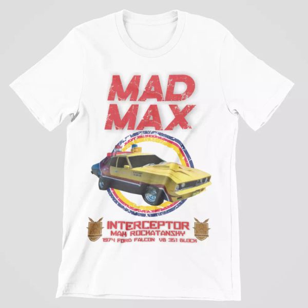 mad max t-shirt police interceptor retro pursuit car movie film tee official, White;black
mad max t-shirt police interceptor retro pursuit car movie film tee official, White;black