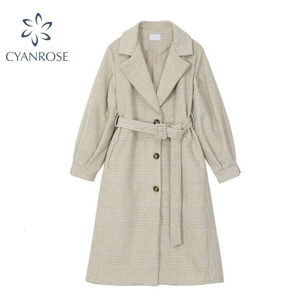 women's wool & blends plaid woolen long coat with belt women 2021 winter elegant cardigan single breasted jacket lady sleeve trench out, Black
women's wool & blends plaid woolen long coat with belt women 2021 winter elegant cardigan single breasted jacket lady sleeve trench out, Black