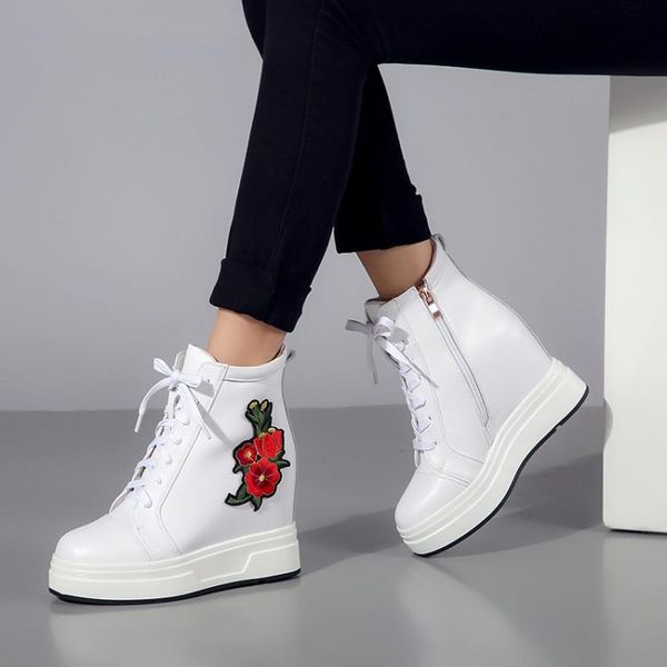 boots women ankle platforms shoes woman high heels inside height increasing genuine leather wedge lace up sneakers 32-40, Black
boots women ankle platforms shoes woman high heels inside height increasing genuine leather wedge lace up sneakers 32-40, Black