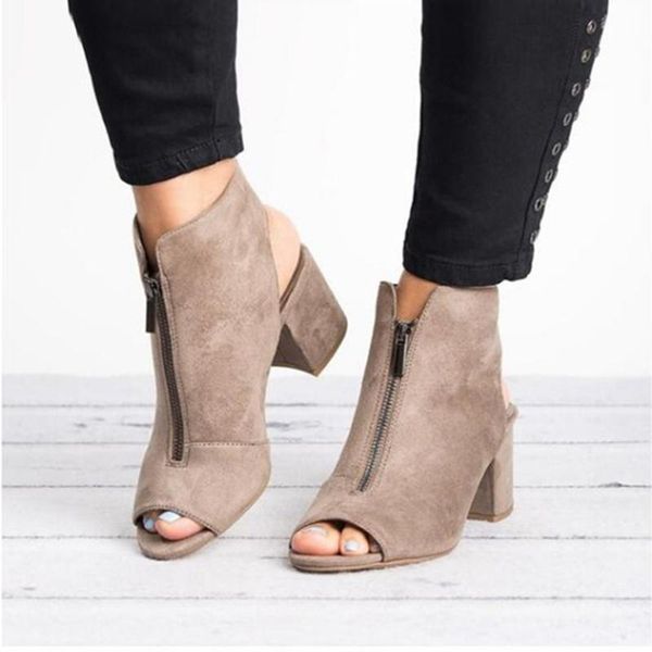 dress shoes sandals women fashion flock thick high heel zip solid peep toe casual fish mouth sandalias de mujer 2021, Black
dress shoes sandals women fashion flock thick high heel zip solid peep toe casual fish mouth sandalias de mujer 2021, Black