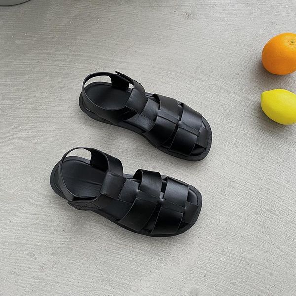 sandals korean version of women's casual shoes 2021 bun flat roman style woven sandal spring/summer students instagram trend, Black
sandals korean version of women's casual shoes 2021 bun flat roman style woven sandal spring/summer students instagram trend, Black