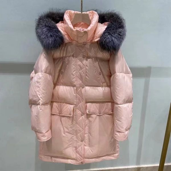 xiaojing same european bright face wool collar down jacket new women's middle and long style high-end trend in spring, Black
xiaojing same european bright face wool collar down jacket new women's middle and long style high-end trend in spring, Black