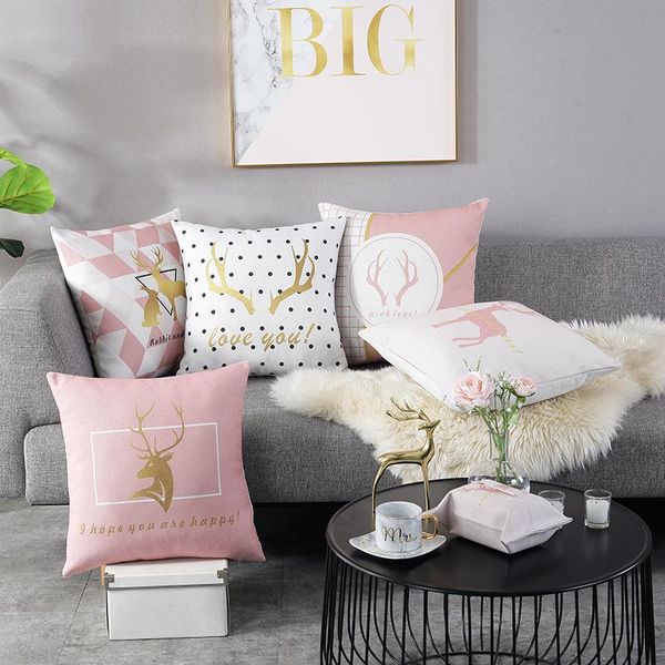 cushion/decorative pillow european and american pink romantic series elk cushion sofa backrest square case
cushion/decorative pillow european and american pink romantic series elk cushion sofa backrest square case