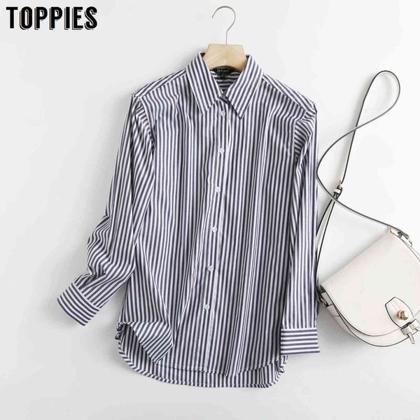 ies women blue striped long sleeve blouse classic blouses 210412, White
ies women blue striped long sleeve blouse classic blouses 210412, White