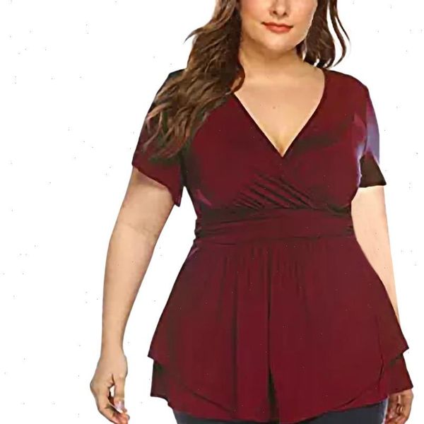 women shirt plus size summer fashion pleated waist wrap blouse casual ladies tee womens short sleeve blusas pullover, White
women shirt plus size summer fashion pleated waist wrap blouse casual ladies tee womens short sleeve blusas pullover, White