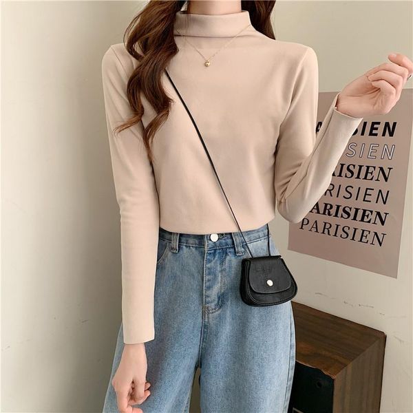 women's sweaters 2021 semi- high-neck solid color bottoming shirt with autumn and winter wild de velvet thickening, White;black
women's sweaters 2021 semi- high-neck solid color bottoming shirt with autumn and winter wild de velvet thickening, White;black