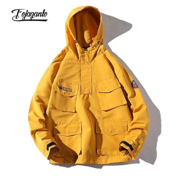 men's jackets fojaganto autumn hong kong style hooded jacket solid color casual multi-pocket pullover trendy youth male, Black;brown
men's jackets fojaganto autumn hong kong style hooded jacket solid color casual multi-pocket pullover trendy youth male, Black;brown