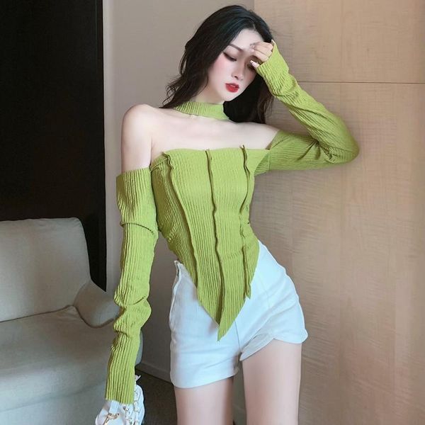 women's blouses & shirts spring women 2021 green chic halter strapless slim irregular diagonal design fashion long sleeve t-sh, White
women's blouses & shirts spring women 2021 green chic halter strapless slim irregular diagonal design fashion long sleeve t-sh, White