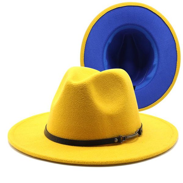 wide brim hats women's cap autumn winter felt for men fedoras jazz hat european american double-sided color buckle fashion 2021vintage, Blue;gray
wide brim hats women's cap autumn winter felt for men fedoras jazz hat european american double-sided color buckle fashion 2021vintage, Blue;gray