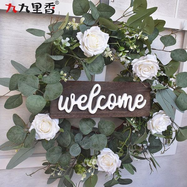 decorative flowers & wreaths white simulation garland rose ring field pendant door knocker round leaf decoration hanging accessories
decorative flowers & wreaths white simulation garland rose ring field pendant door knocker round leaf decoration hanging accessories