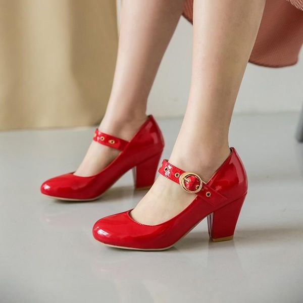 dress shoes elegance vintage square heels buckle strap office pumps women platform spring autumn woman red party dating ladies, Black
dress shoes elegance vintage square heels buckle strap office pumps women platform spring autumn woman red party dating ladies, Black