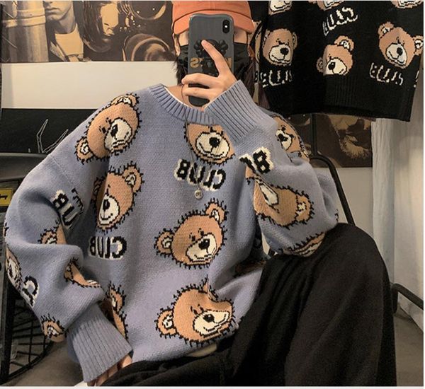 men's sweaters sweater men harajuku fashion hip hop streetwear cute cartoon bear thicken pullover o-neck oversize casual couple male, White;black
men's sweaters sweater men harajuku fashion hip hop streetwear cute cartoon bear thicken pullover o-neck oversize casual couple male, White;black