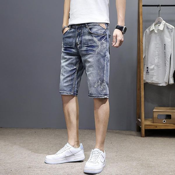 men's jeans summer high count wash nostalgic casual fashion brand denim shorts straight 5-point pants, Blue
men's jeans summer high count wash nostalgic casual fashion brand denim shorts straight 5-point pants, Blue