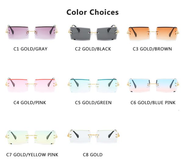 luxury designer sunglasses fashion small rectangle sunglasses women rimless square sun glasses 2021 summer style female uv400 green brown, White;black
luxury designer sunglasses fashion small rectangle sunglasses women rimless square sun glasses 2021 summer style female uv400 green brown, White;black