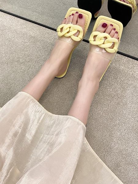 slippers shoes woman 2021 female luxury slides big size transparent heel designer flat pu chain fashion basic rubber, Black
slippers shoes woman 2021 female luxury slides big size transparent heel designer flat pu chain fashion basic rubber, Black