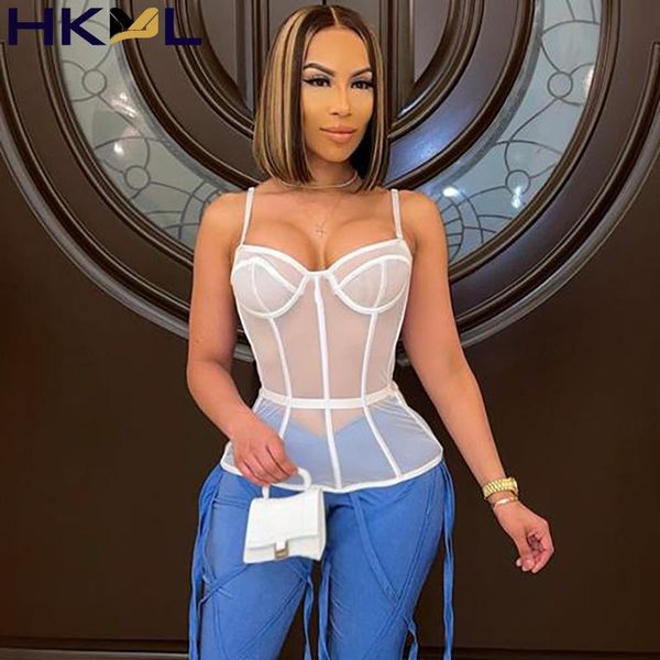 women's tanks & camis women sheer mesh busiter corset black shirt clubwear crop summer, White
women's tanks & camis women sheer mesh busiter corset black shirt clubwear crop summer, White