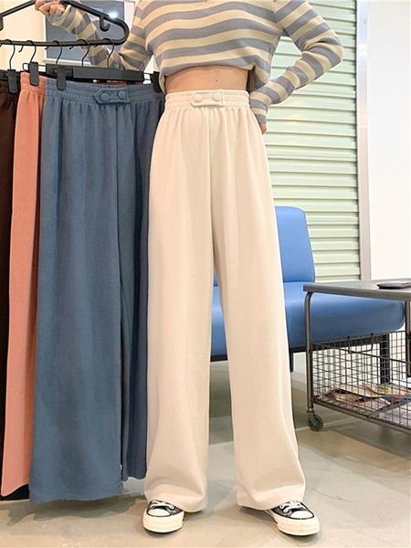 women's pants & capris wide leg autumn and winter thickened 2021 high waist vertical casual loose floor, Black;white
women's pants & capris wide leg autumn and winter thickened 2021 high waist vertical casual loose floor, Black;white