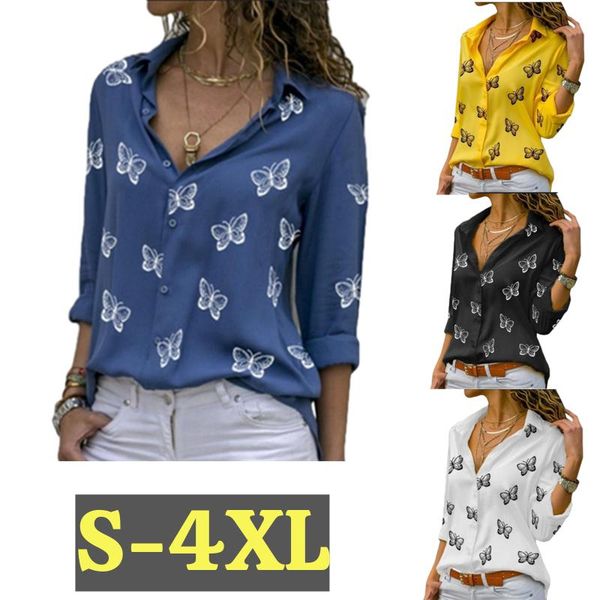 kuelawear butterfly print lapel t-shirts womens casual ladies fashion loose regular long sleeve summer button women's t-shirt, White
kuelawear butterfly print lapel t-shirts womens casual ladies fashion loose regular long sleeve summer button women's t-shirt, White