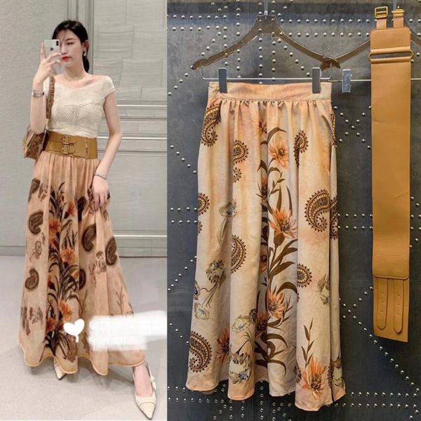 skirts summer long skirt women 2021 elegant beige printed fashion wide belt empire, Black
skirts summer long skirt women 2021 elegant beige printed fashion wide belt empire, Black