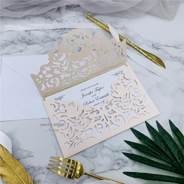 greeting cards cordially inviting - blush shimmer laser cut sleeve with classic invitation and glittery silver backer, invite for wedding
greeting cards cordially inviting - blush shimmer laser cut sleeve with classic invitation and glittery silver backer, invite for wedding