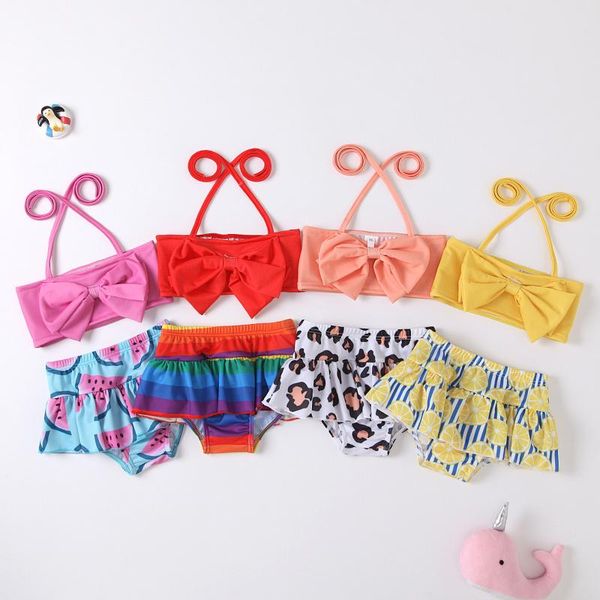 one-pieces cute toddler girls two-piece swimming bikini set swimsuit kids halter bow knot sleeveless +printed shorts beachwear, Black
one-pieces cute toddler girls two-piece swimming bikini set swimsuit kids halter bow knot sleeveless +printed shorts beachwear, Black